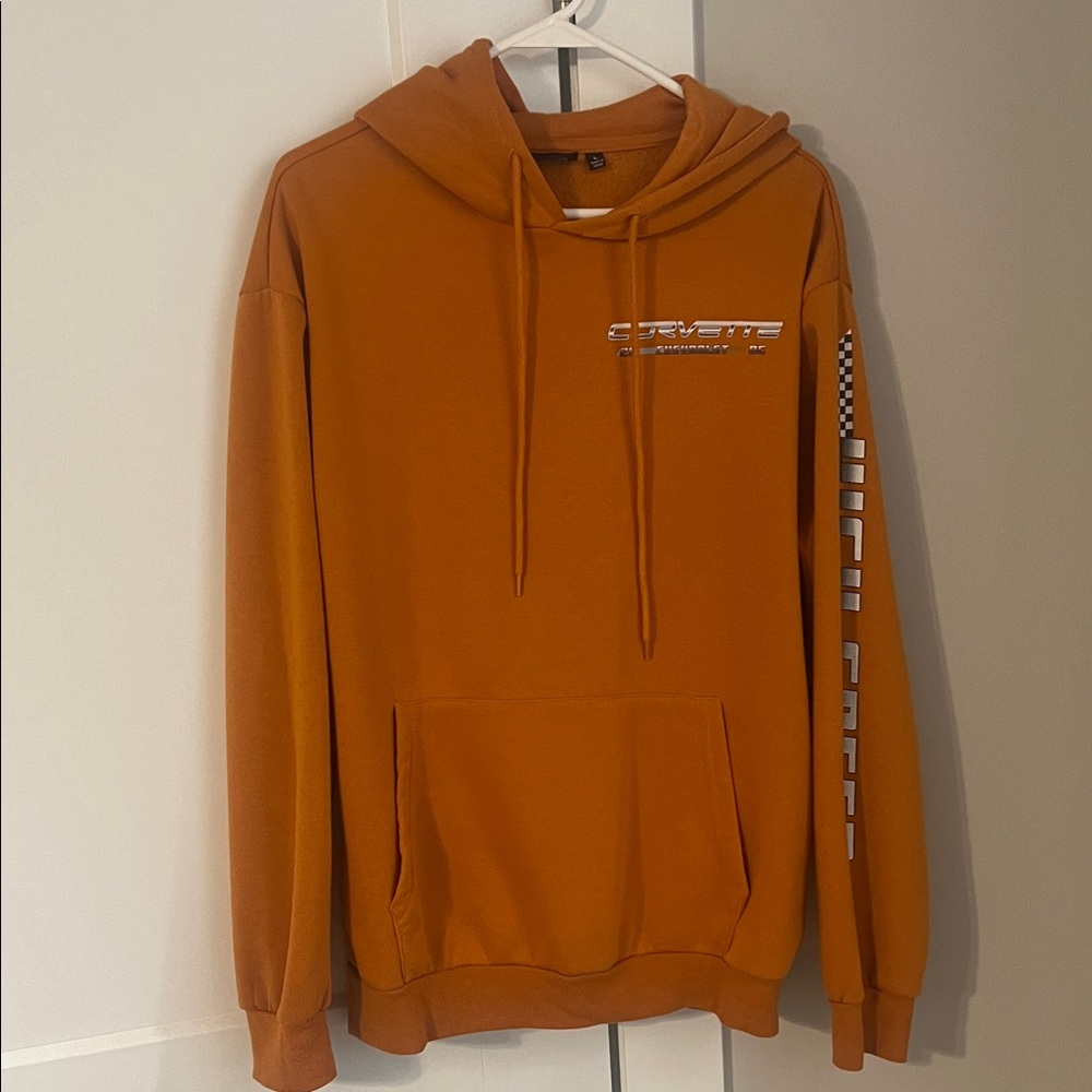 Chemistry Burnt Orange Hoodie with Sleeve Print